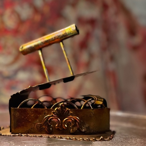 Vintage Steam Punk Copper Pressing Iron Sculpture - Picture 1 of 5